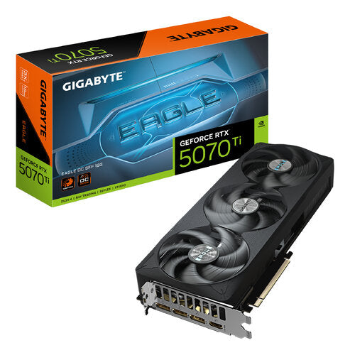 TARJETA DE VIDEO GIGABYTE GV-N507TEAGLE OC-16GD / RTX 5070 TI / VRAM 16GB / PCIE 5.0 / GDDR7 / GAMING TARJETA DE VIDEO GIGABYTE GV-N507TEAGLE OC-16GD / RTX 5070 TI / VRAM 16GB / PCIE 5.0 / GDDR7 / GAMING